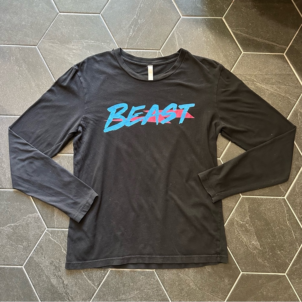 Mr Beast Merch Black Long Sleeve Logo Shirt